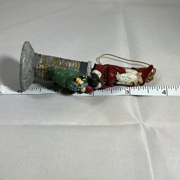 Jim Shore CHIMNEY SANTAS  1992 Vintage Ornament Figurine Green Sack Pointed Hat - Picture 8 of 9